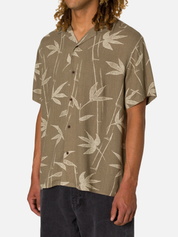 Katin Bamboo Shirt Moss Green Light Brown Taupe Floral Branch Pattern Short Sleeve Collared Button Up Summer Vacation Tops for Men Men’s Shirts Casual Shirt for Men Athens GA Georgia Kempt Menswear Store Near Me