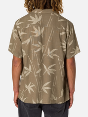 Katin Bamboo Shirt Moss Green Light Brown Taupe Floral Branch Pattern Short Sleeve Collared Button Up Summer Vacation Tops for Men Men’s Shirts Casual Shirt for Men Athens GA Georgia Kempt Menswear Store Near Me
