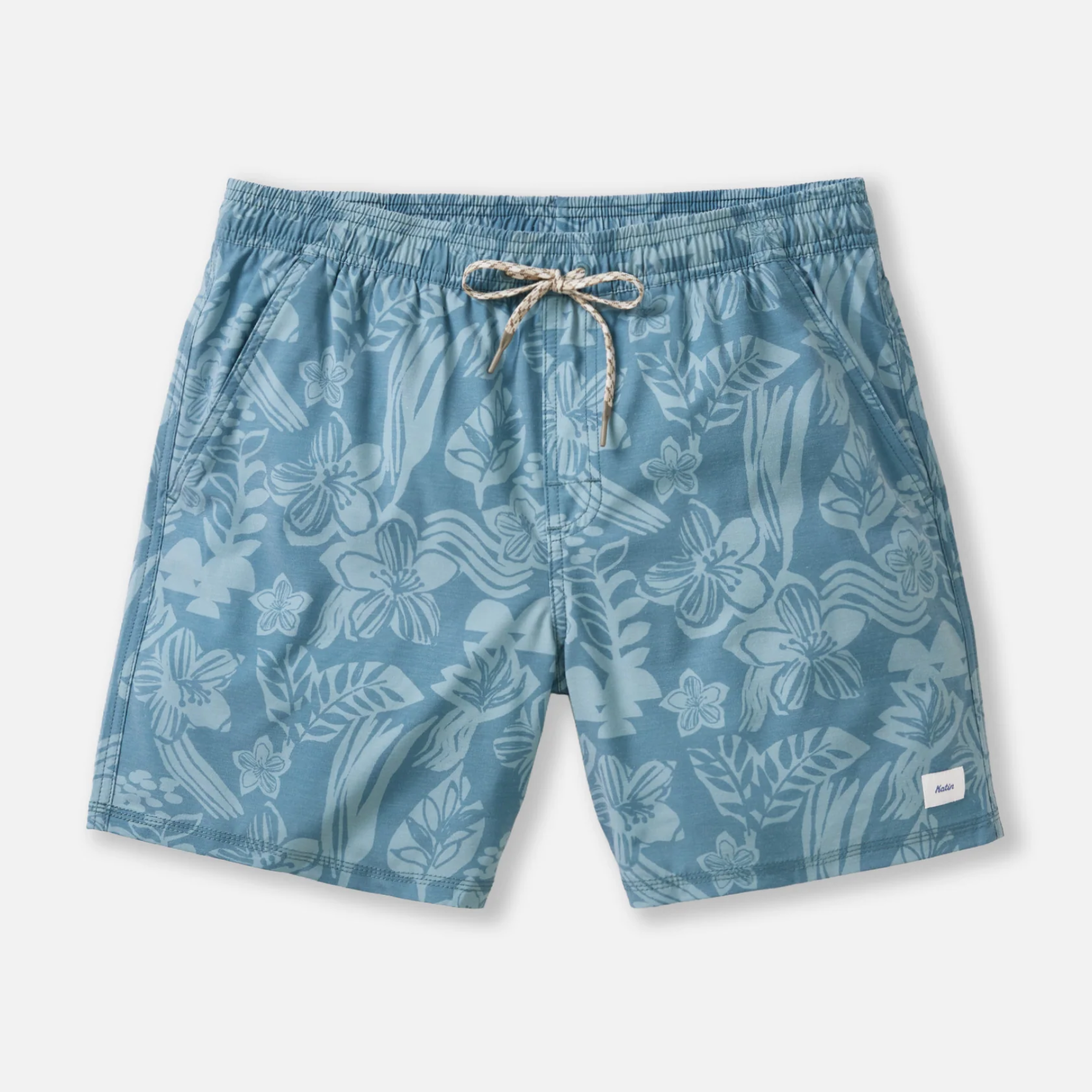 Katin Carver Volley Short Overcast Blue Floral Botanical Print Swim Athletic Boat Shorts Vacation bottoms for Guys Men’s Summer Outfits Athens GA Georgia Kempt Menswear Store Near Me