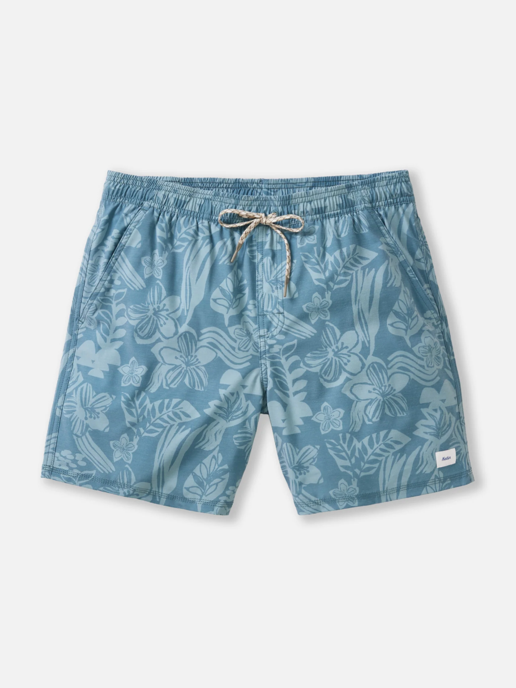 Katin Carver Volley Short Overcast Blue Floral Botanical Print Swim Athletic Boat Shorts Vacation bottoms for Guys Men’s Summer Outfits Athens GA Georgia Kempt Menswear Store Near Me