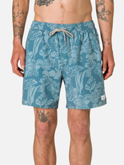 Katin Carver Volley Short Overcast Blue Floral Botanical Print Swim Athletic Boat Shorts Vacation bottoms for Guys Men’s Summer Outfits Athens GA Georgia Kempt Menswear Store Near Me