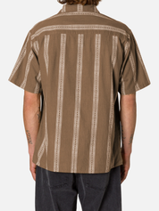 Katin Cedar Shirt Light Brown Taupe Vertical Line Pattern Short Sleeve Collared Button Up  Summer Vacation Tops for Men Men’s Shirts Casual Shirt for Men Athens GA Georgia Kempt Menswear Store Near Me