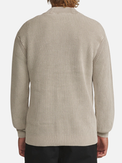 Katin Gallant Cardigan Knit Sweater Tan Cream Dark Brown Buttons Long Sleeves back on model