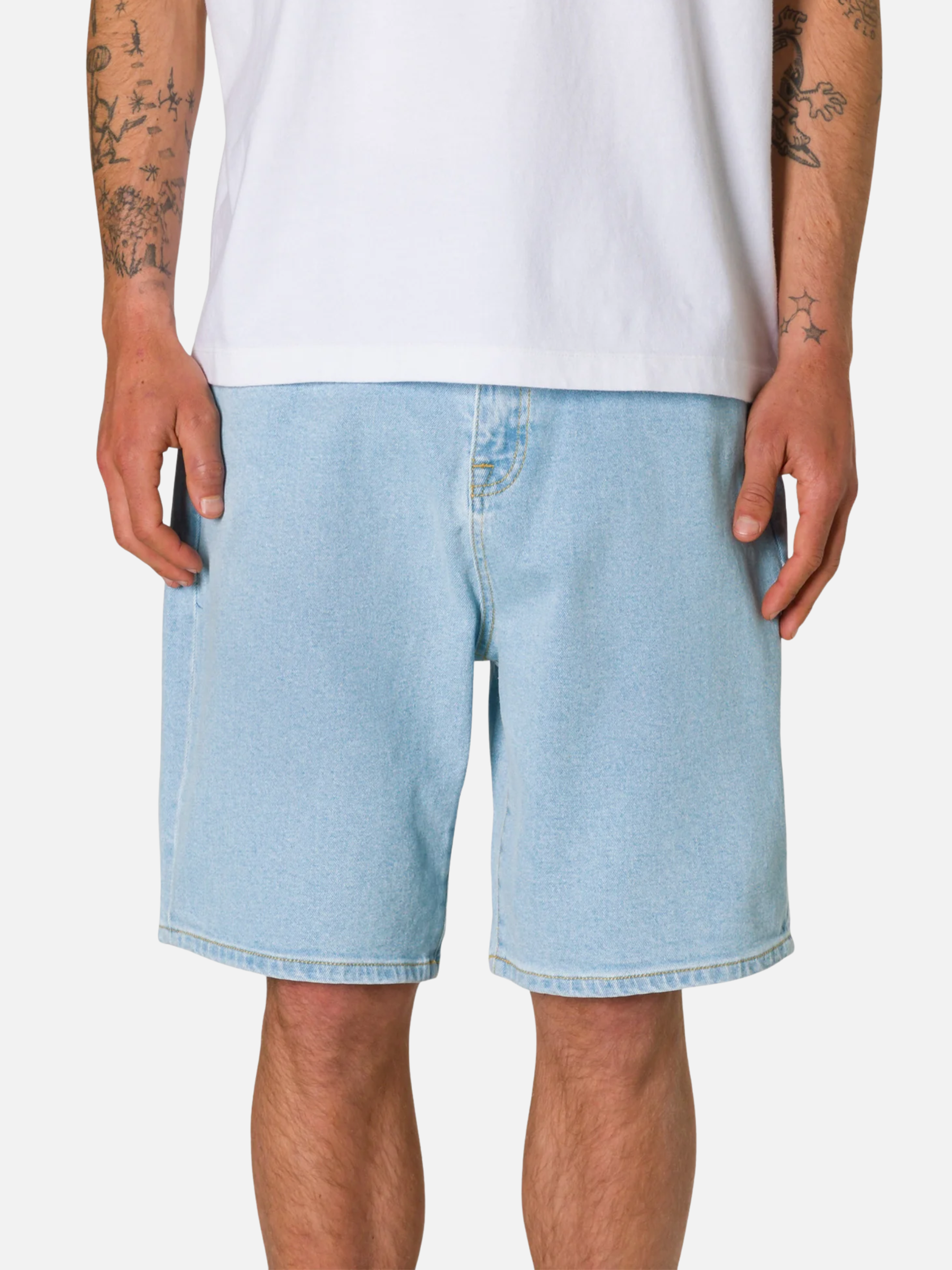 Katin George 64 Short Jean Shorts Jorts for Men Spring Summer Outfits for Guys Light Indigo Wash Blue Denim Athens GA Georgia Kempt Menswear Store Near Me