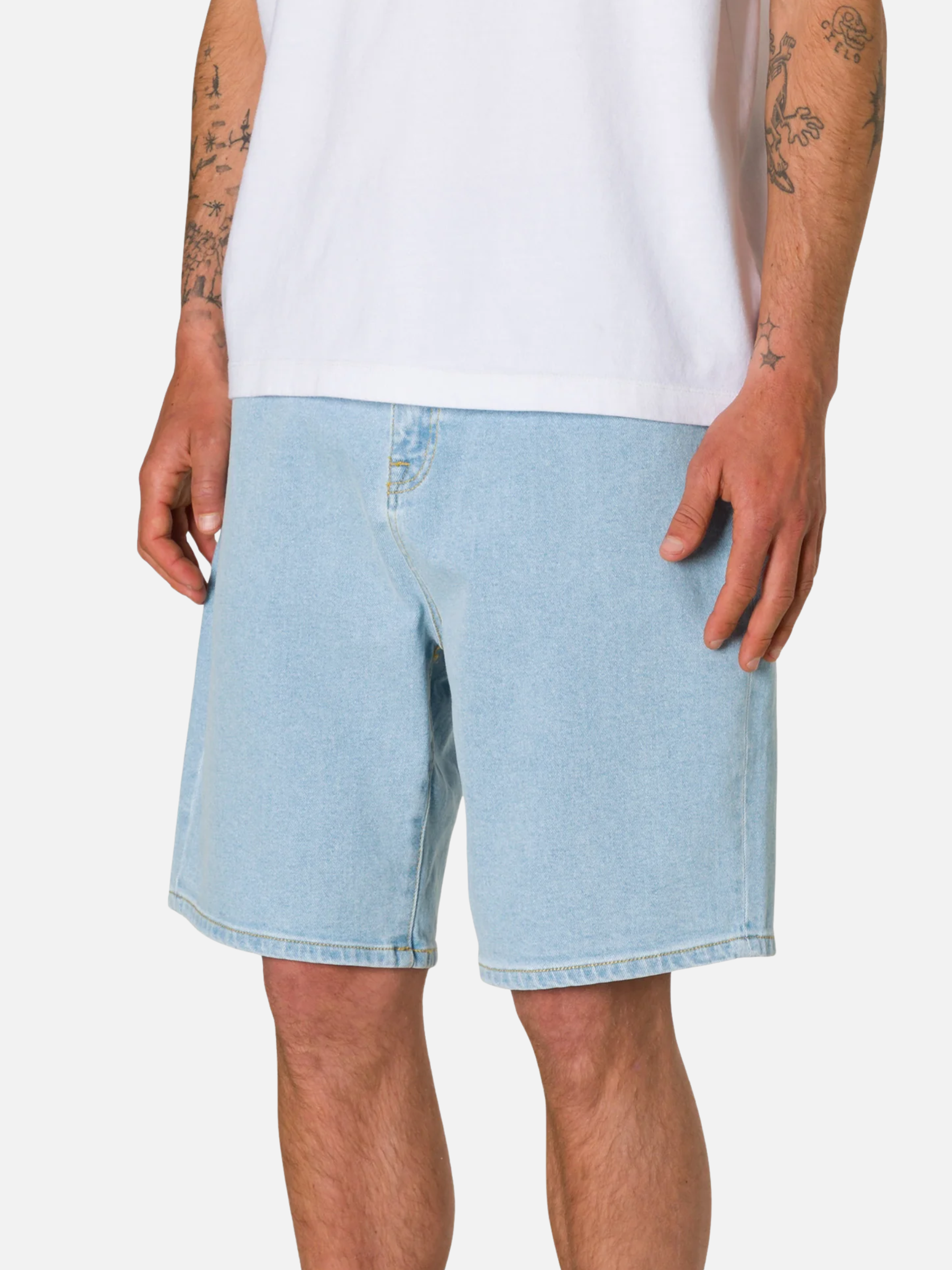 Katin George 64 Short Jean Shorts Jorts for Men Spring Summer Outfits for Guys Light Indigo Wash Blue Denim Athens GA Georgia Kempt Menswear Store Near Me
