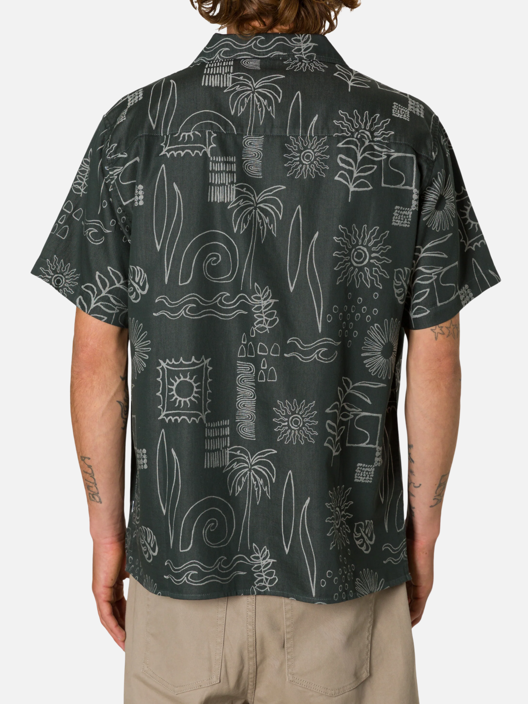 Katin Habitat Button Up Casual Collared Shirt for Men Men’s Spring Summer Tops Outfits Black Wash Pattern Patterned SS Short Sleeve Top for Guys Athens GA Georgia Kempt Menswear Store Near Me