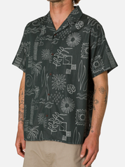 Katin Habitat Button Up Casual Collared Shirt for Men Men’s Spring Summer Tops Outfits Black Wash Pattern Patterned SS Short Sleeve Top for Guys Athens GA Georgia Kempt Menswear Store Near Me