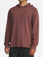 Katin Hide Pullover French Roast Vintage Wash Red Clay Color Long Sleeve Thin Hoodie Top Side