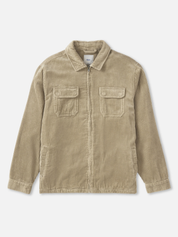 Katin Kane Jacket Textured Vintage Khaki Color Hidden Zipper Two Front Pockets with a Collar front flat