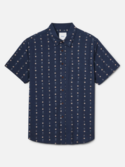 Katin Kona Wind Shirt Sea Storm Blue Mini Floral Pattern  Men’s Button Up Short Sleeve Collared Vacation Shirt for Summer Men’s Tops for Men Athens GA Georgia Kempt Menswear Store Near Me