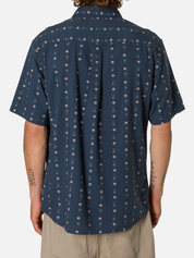 Katin Kona Wind Shirt Sea Storm Blue Mini Floral Pattern  Men’s Button Up Short Sleeve Collared Vacation Shirt for Summer Men’s Tops for Men Athens GA Georgia Kempt Menswear Store Near Me