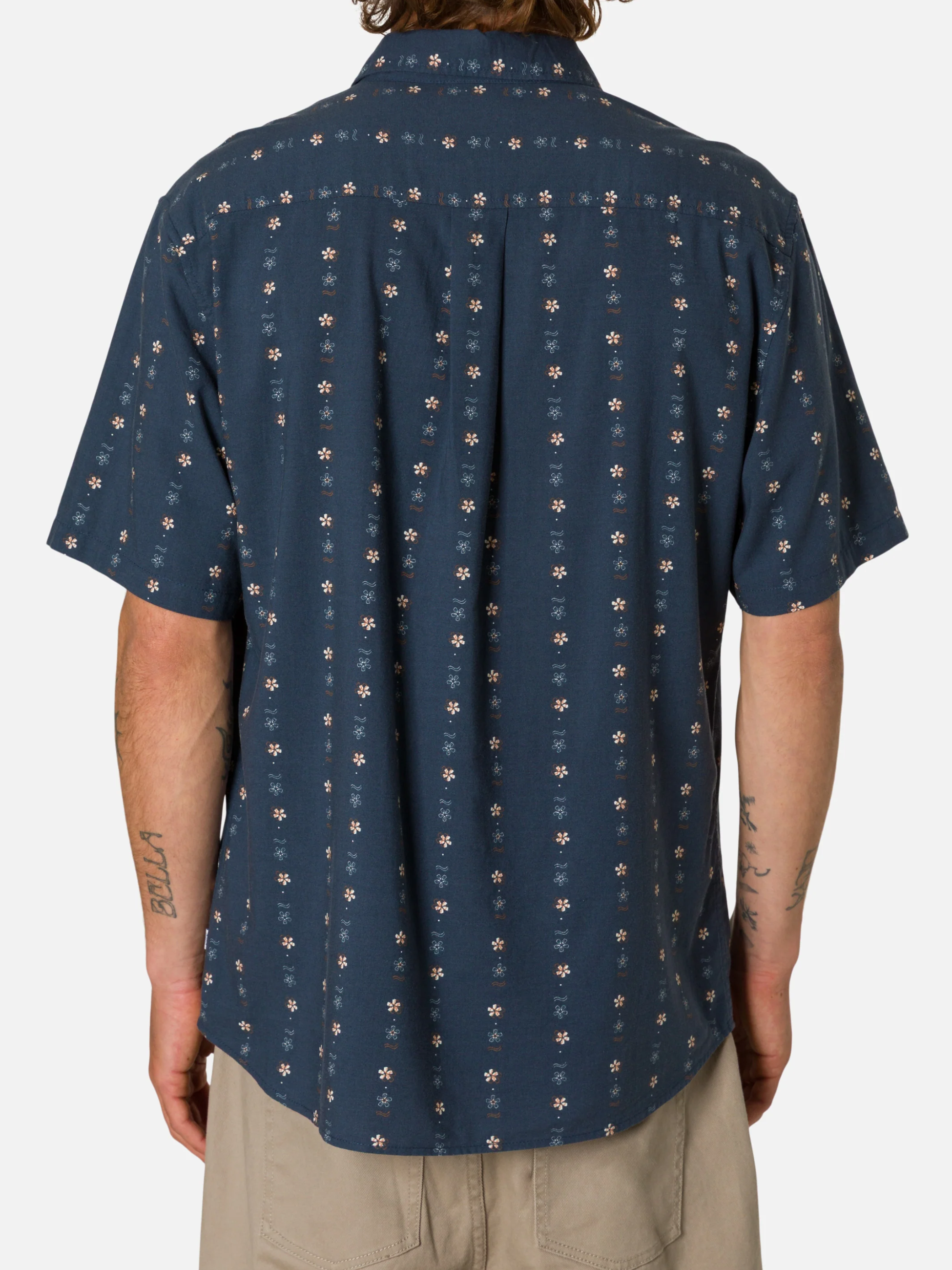 Katin Kona Wind Shirt Sea Storm Blue Mini Floral Pattern  Men’s Button Up Short Sleeve Collared Vacation Shirt for Summer Men’s Tops for Men Athens GA Georgia Kempt Menswear Store Near Me