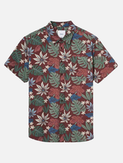 Katin Oasis Shirt Mahogany Red Floral Pattern  Men’s Button Up Short Sleeve Collared Vacation Shirt for Summer Men’s Tops for Men Athens GA Georgia Kempt Menswear Store Near Me
