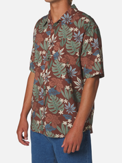 Katin Oasis Shirt Mahogany Red Floral Pattern  Men’s Button Up Short Sleeve Collared Vacation Shirt for Summer Men’s Tops for Men Athens GA Georgia Kempt Menswear Store Near Me