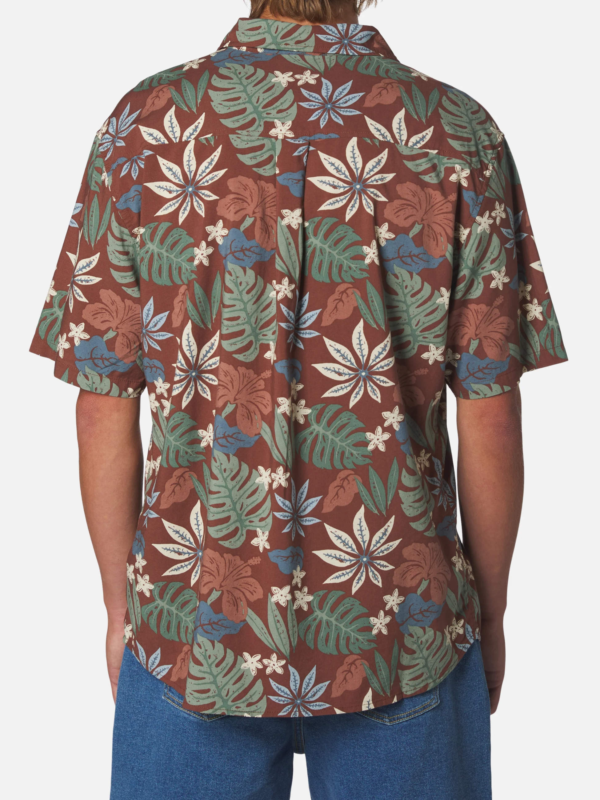 Katin Oasis Shirt Mahogany Red Floral Pattern  Men’s Button Up Short Sleeve Collared Vacation Shirt for Summer Men’s Tops for Men Athens GA Georgia Kempt Menswear Store Near Me