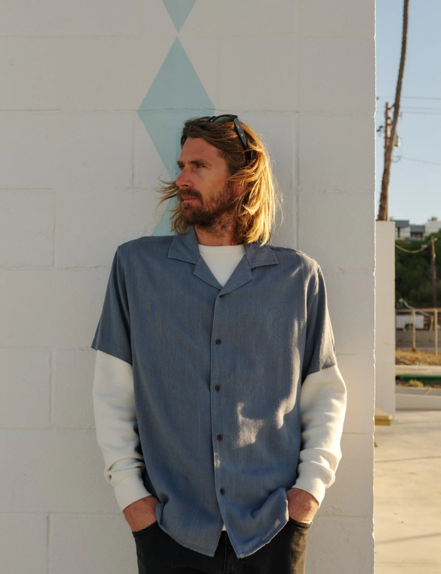 Katin Teller Button Up Casual Collared Shirt for Men Men’s Spring Summer Tops Outfits Tempest Blue Gray SS Short Sleeve Top for Guys Athens GA Georgia Kempt Menswear Store Near Me