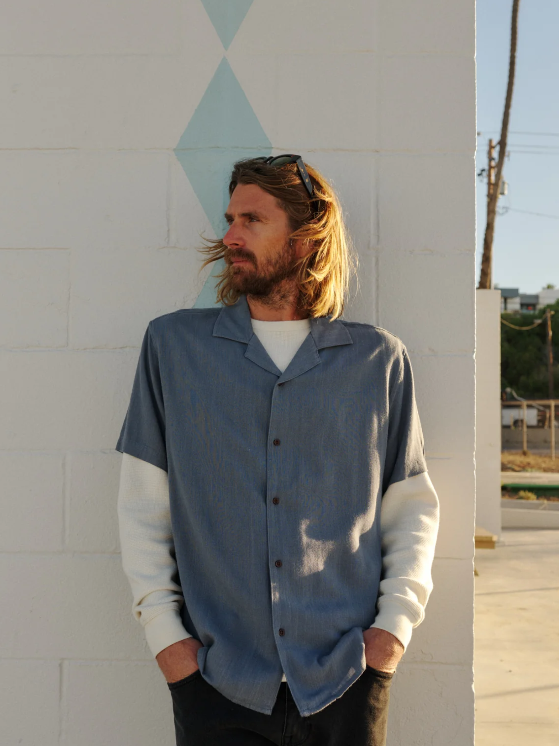 Katin Teller Button Up Casual Collared Shirt for Men Men’s Spring Summer Tops Outfits Tempest Blue Gray SS Short Sleeve Top for Guys Athens GA Georgia Kempt Menswear Store Near Me