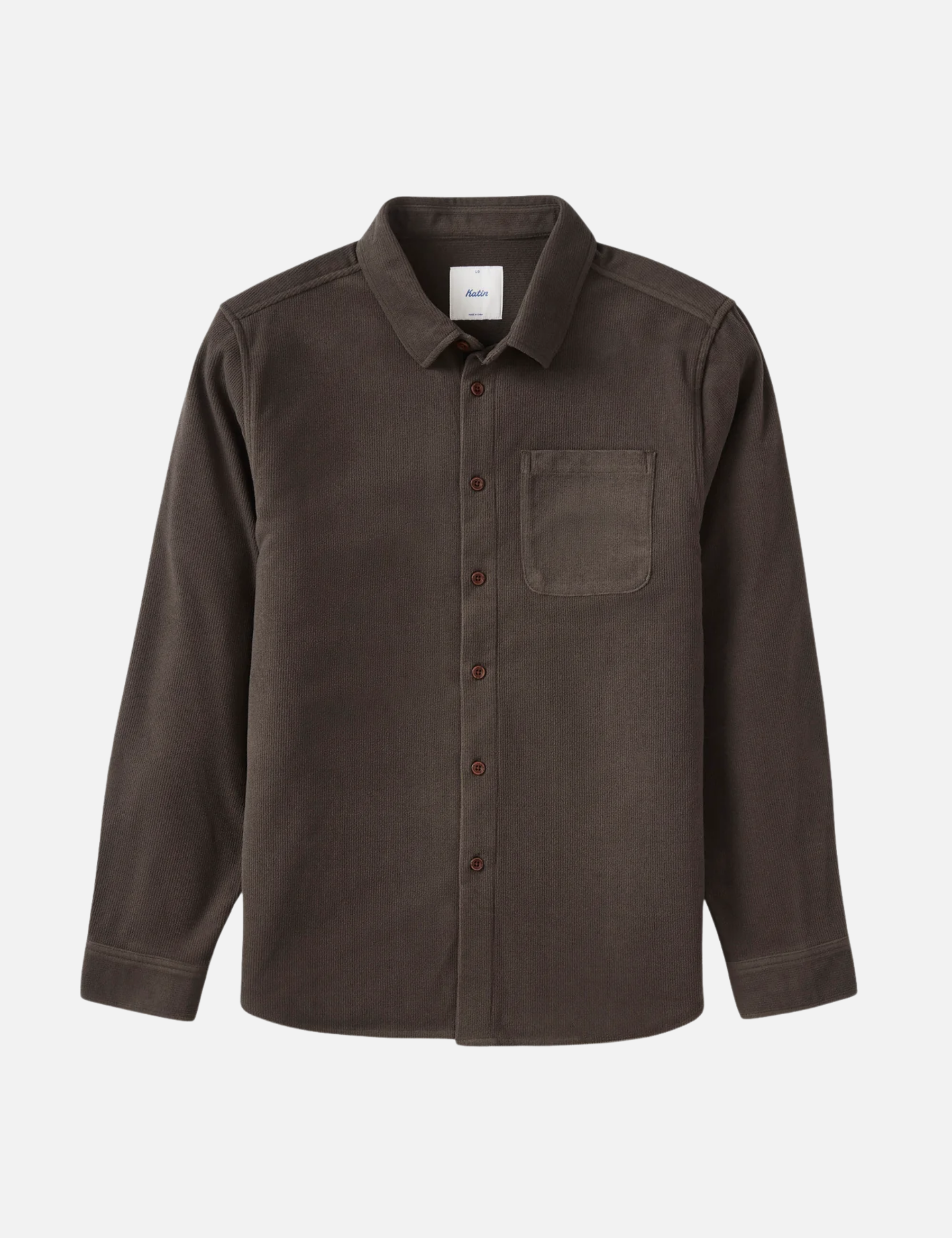 Katin Roland Shirt Lead Gray Men's LS Long Sleeve Textured Button-Up Overshirt Jacket For Men Athens GA Georgia Kempt Menswear Store Near Me