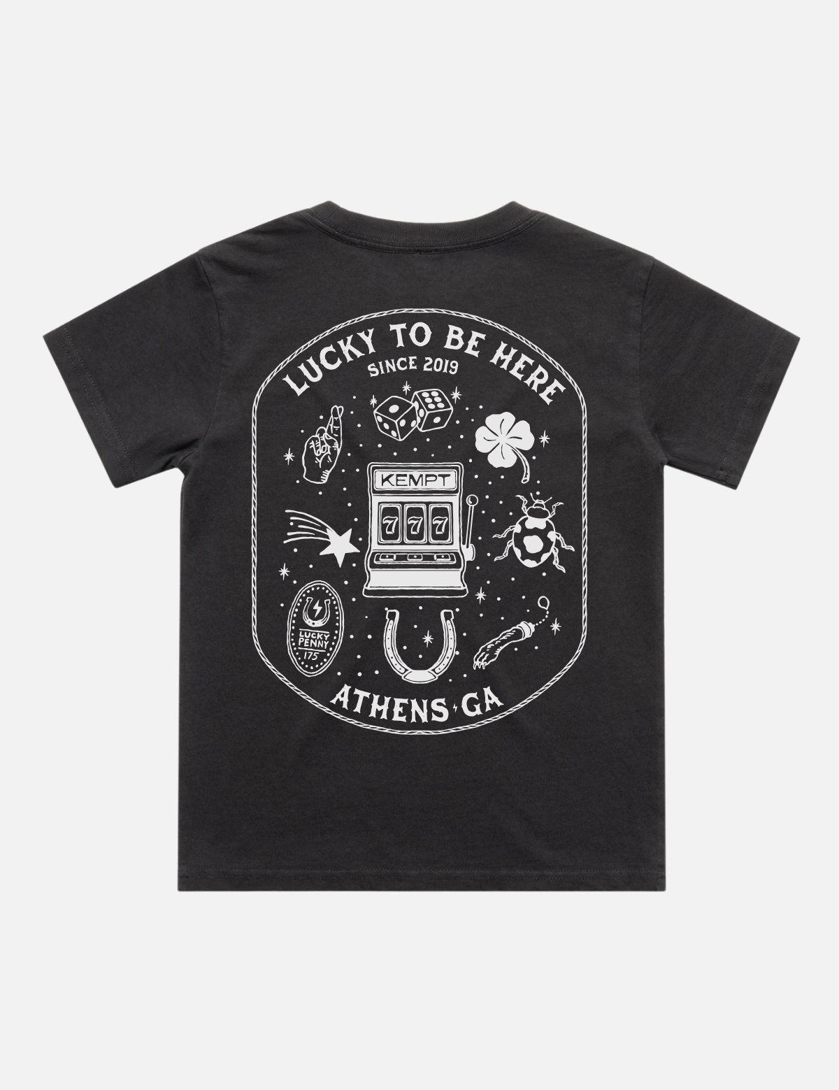 Kempt_Lucky_to_be_Here_Kids_Tee_Faded_BLACK_back.png