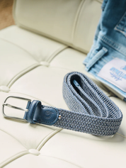 La Boucle Stretch Belt Deauville Blue Belts Adjustable Comfortable Belting for Men Silver Buckle Fun Accessories for Guys Athens GA Georgia Kempt Menswear Store Near Me