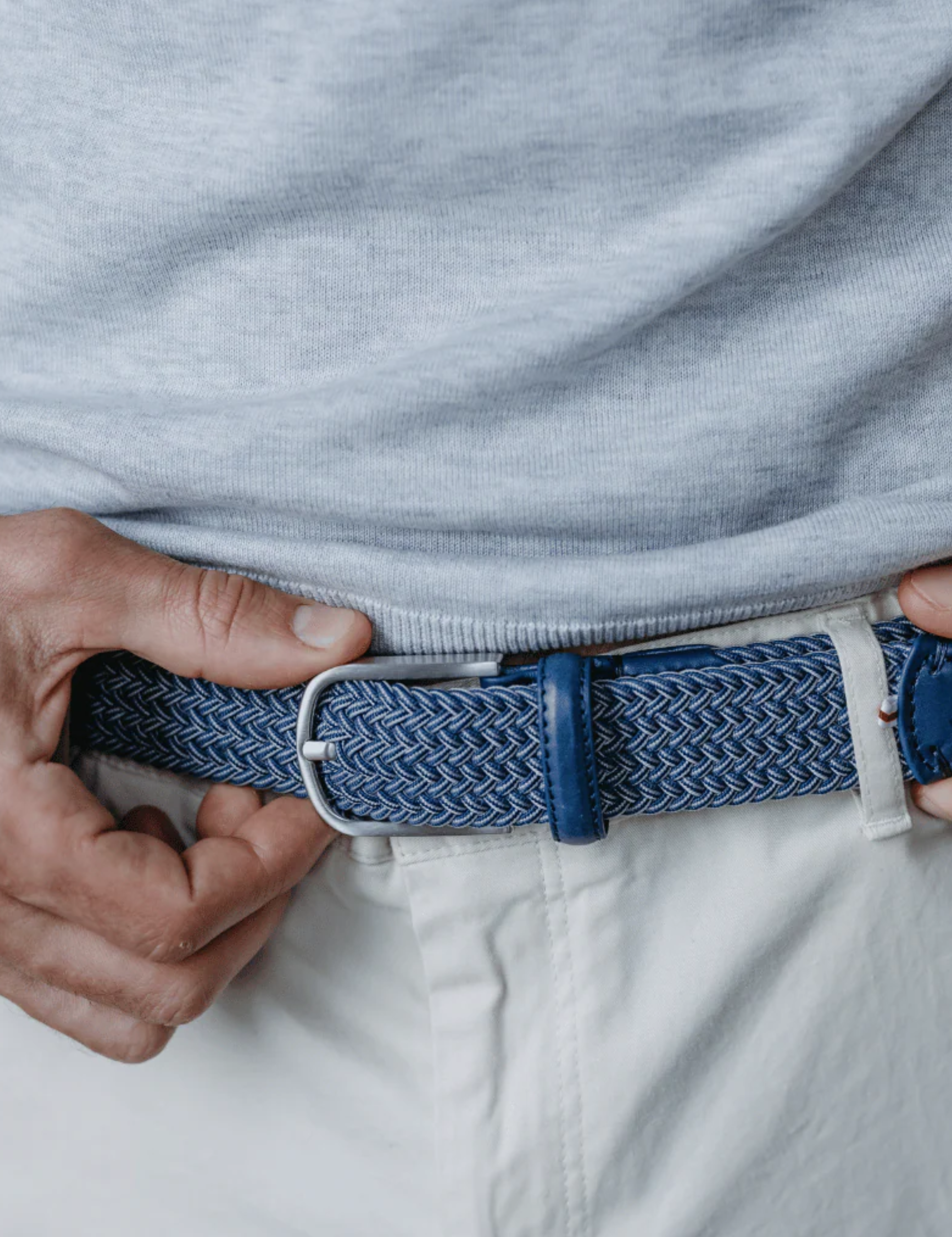 La Boucle Stretch Belt Deauville Blue Belts Adjustable Comfortable Belting for Men Silver Buckle Fun Accessories for Guys Athens GA Georgia Kempt Menswear Store Near Me