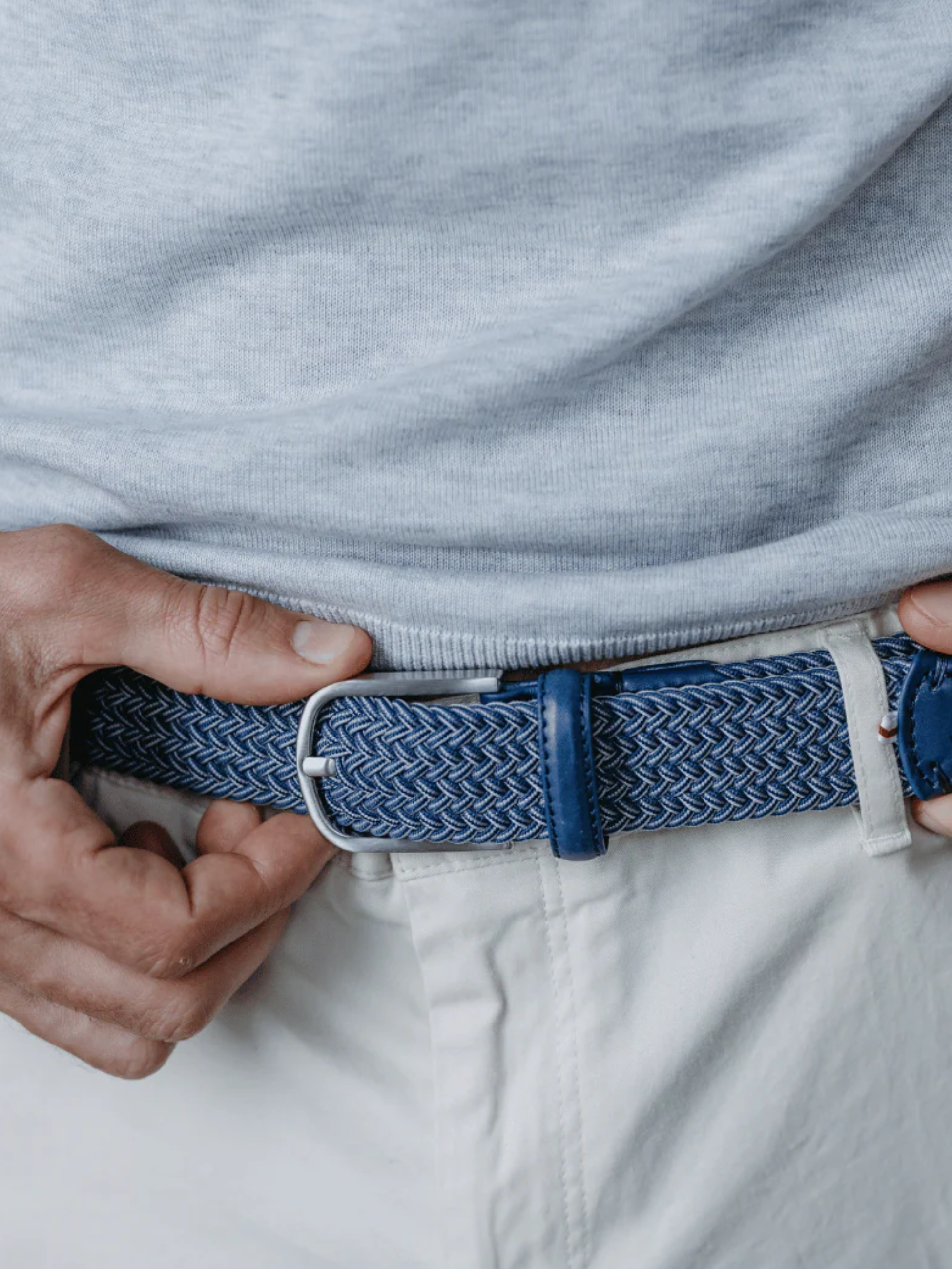 La Boucle Stretch Belt Deauville Blue Belts Adjustable Comfortable Belting for Men Silver Buckle Fun Accessories for Guys Athens GA Georgia Kempt Menswear Store Near Me