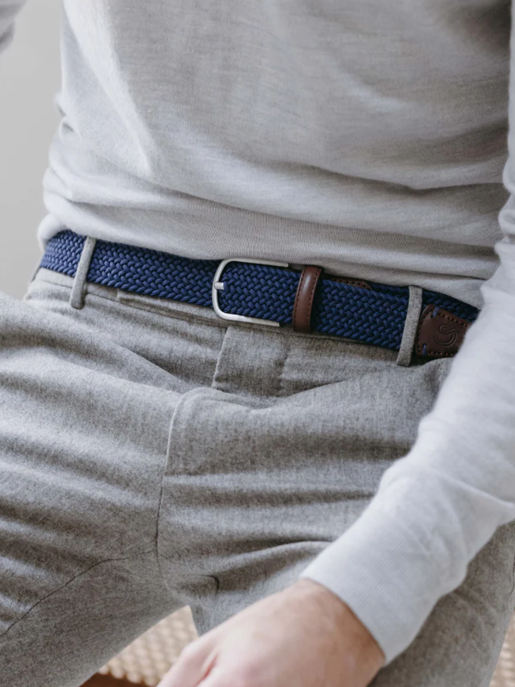 La Boucle Stretch Belt Paris Navy Blue Belts Adjustable Comfortable Belting for Men Silver Buckle Fun Accessories for Guys Athens GA Georgia Kempt Menswear Store Near Me