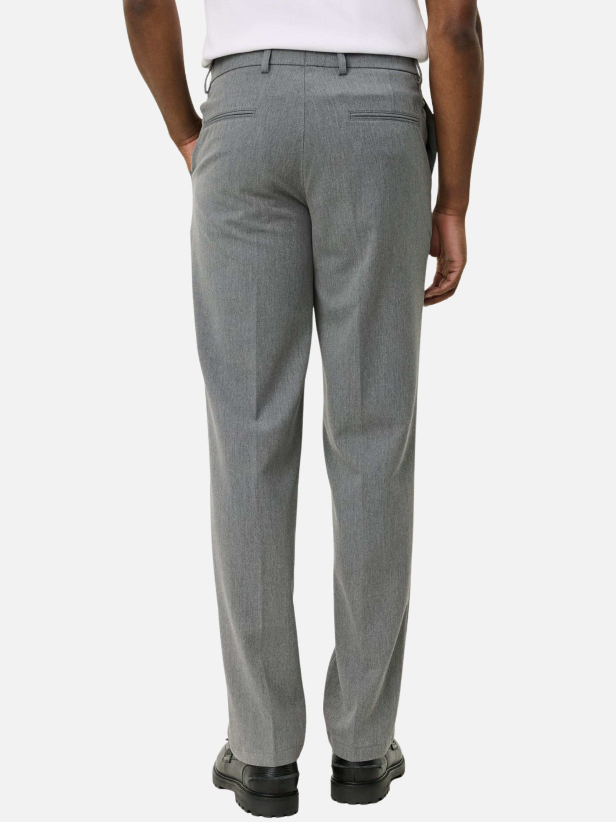 Les Deux Como Reg Suit Pants Grey Gray Melange Relaxed Straight Fit Formal Nice Pants for Men Men’s Bottoms Fall Winter Athens GA Georgia Kempt Menswear Store Near Me