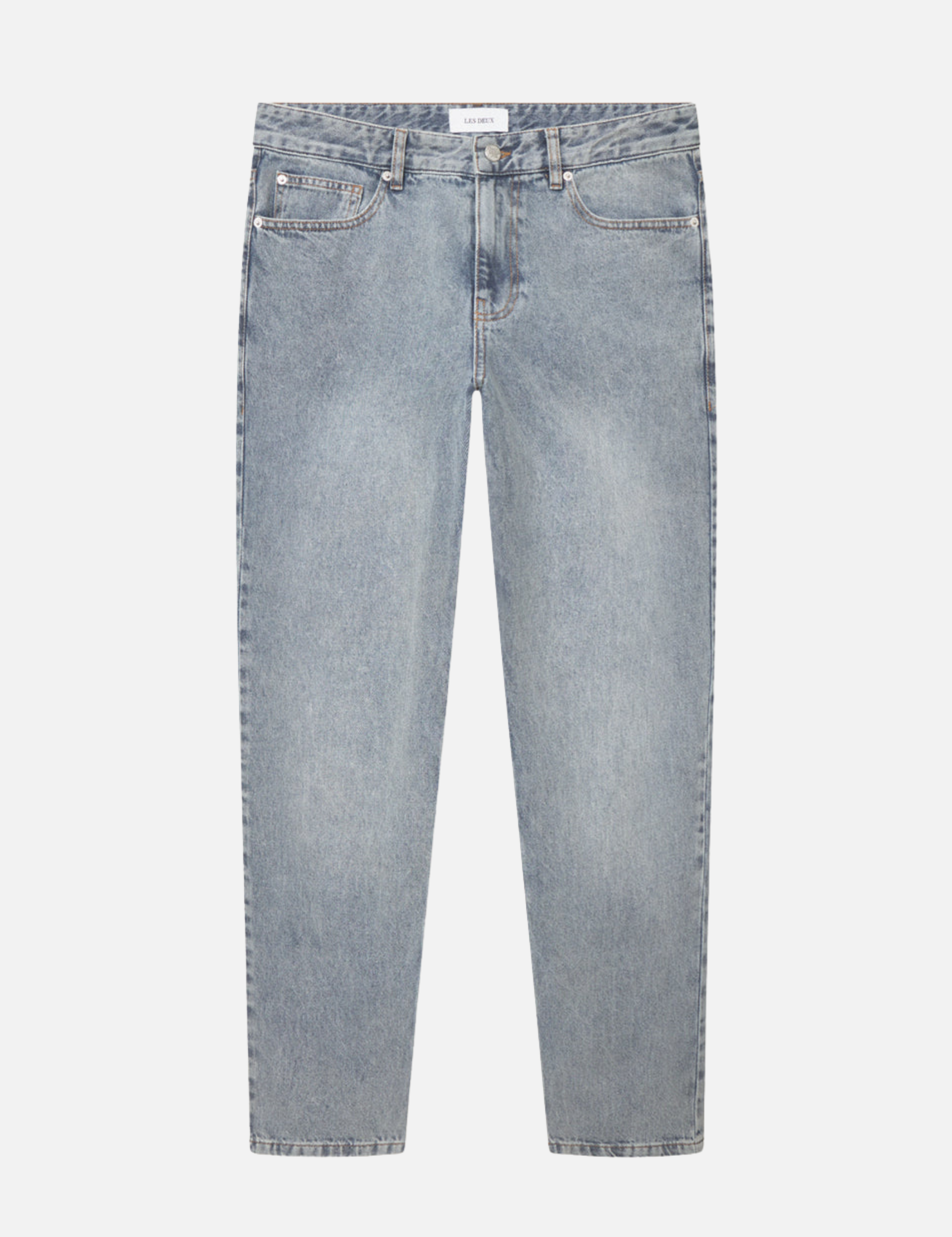 Les Deux Ryder Washed Denim Jeans Pants Loose Tapered Fit Light Indigo Wash Pants Bottoms for Men Athens GA Georgia Kempt Menswear Store Near Me