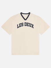 Les Deux Bronson Mesh T-Shirt Eggnog White Patch Stitch Sporty Men’s Top Tops for Men Athens GA Georgia Kempt Menswear Store Near Me