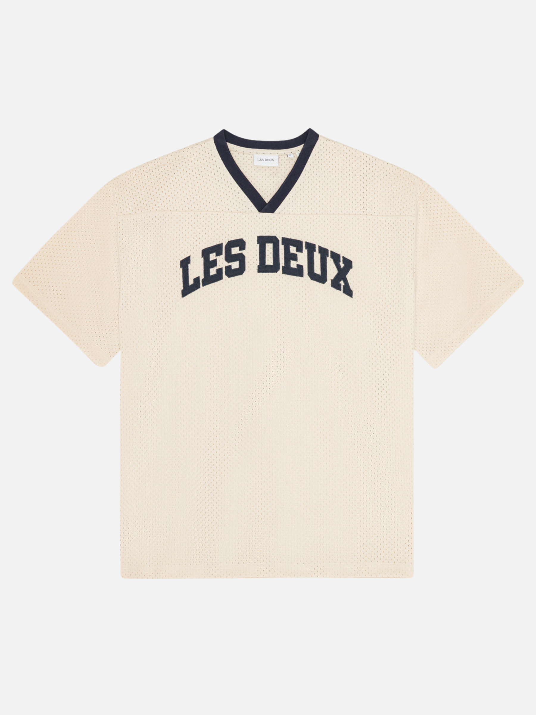 Les Deux Bronson Mesh T-Shirt Eggnog White Patch Stitch Sporty Men’s Top Tops for Men Athens GA Georgia Kempt Menswear Store Near Me