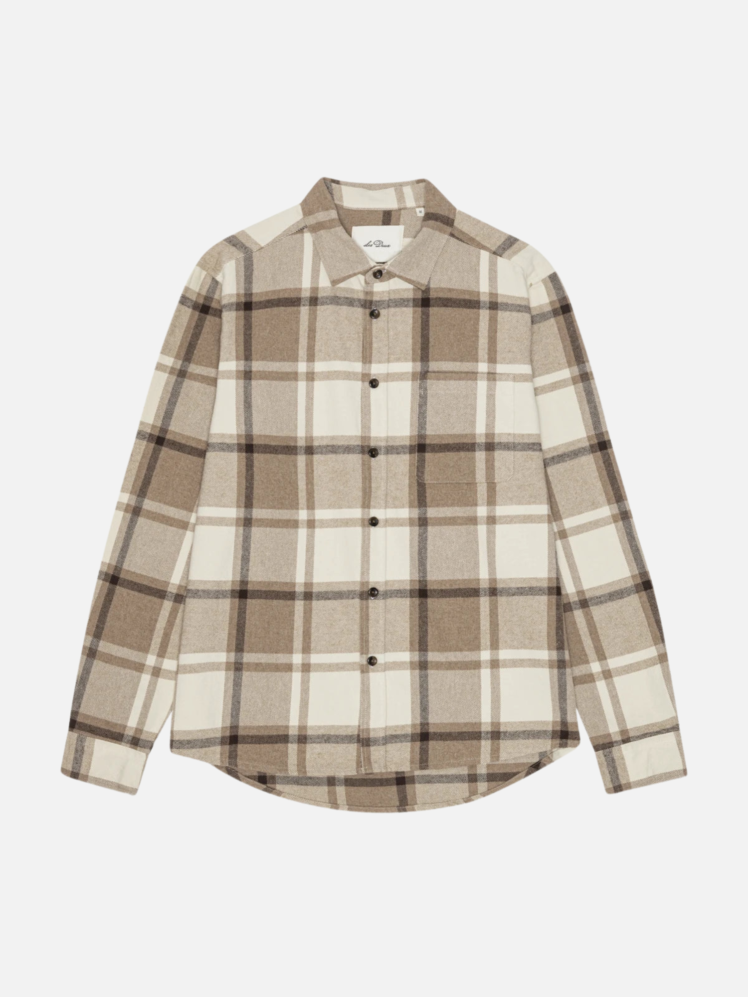 Les Deux Check Flannel Shirt Caribou Plaid Top - flat front