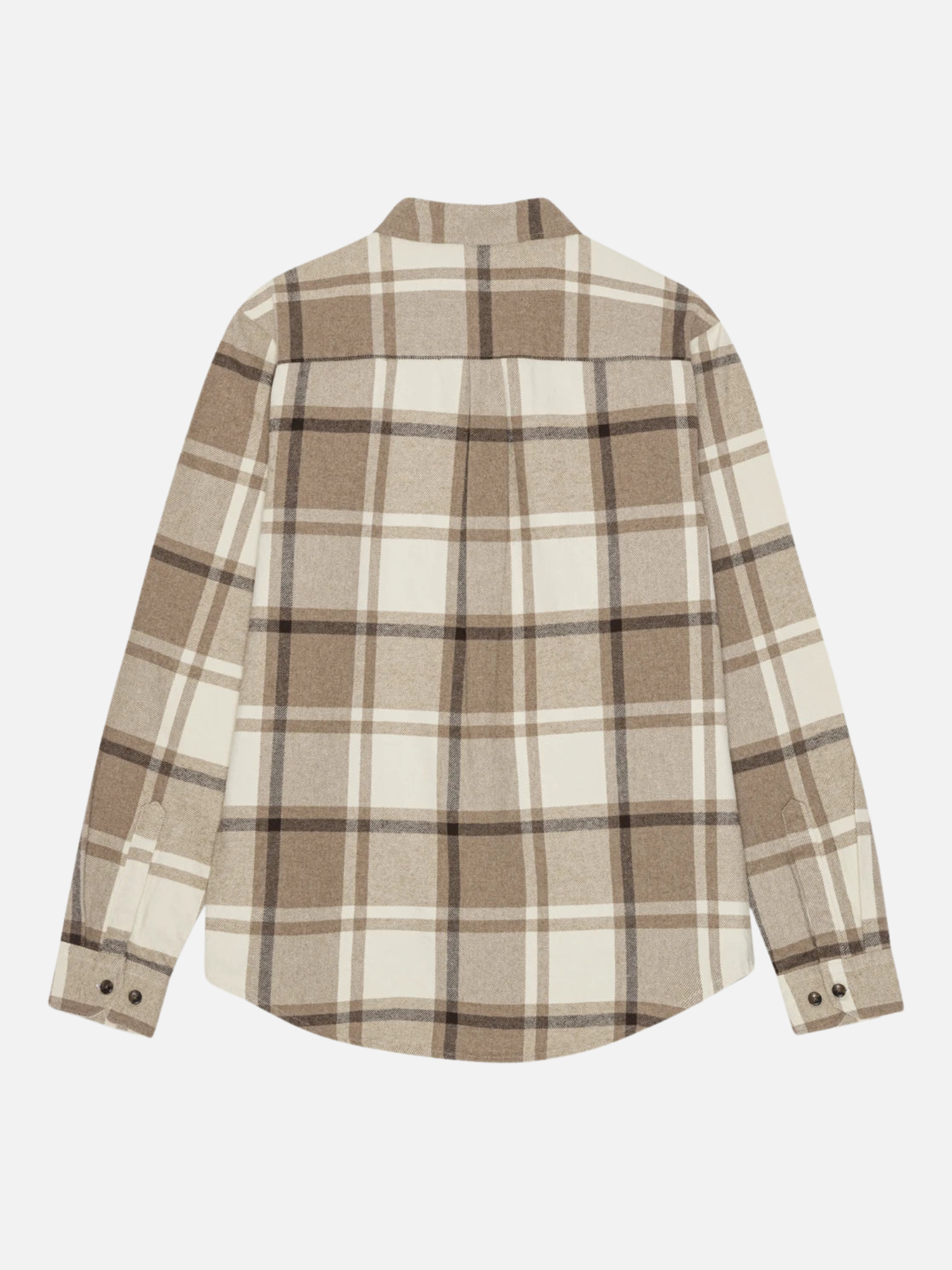 Les Deux Check Flannel Shirt Caribou Plaid Top - flat back