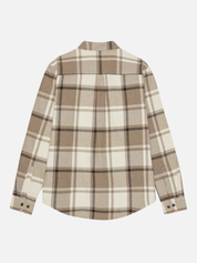 Les Deux Check Flannel Shirt Caribou Plaid Top - flat back