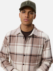 Les Deux Check Flannel Shirt Caribou Plaid Top - model front zoom
