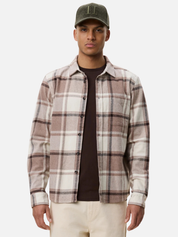 Les Deux Check Flannel Shirt Caribou Plaid Top - model zoom front