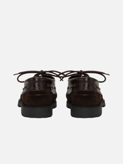 Les Deux Croco Mix Boatshoe Mole Brown Men’s Shoes - back