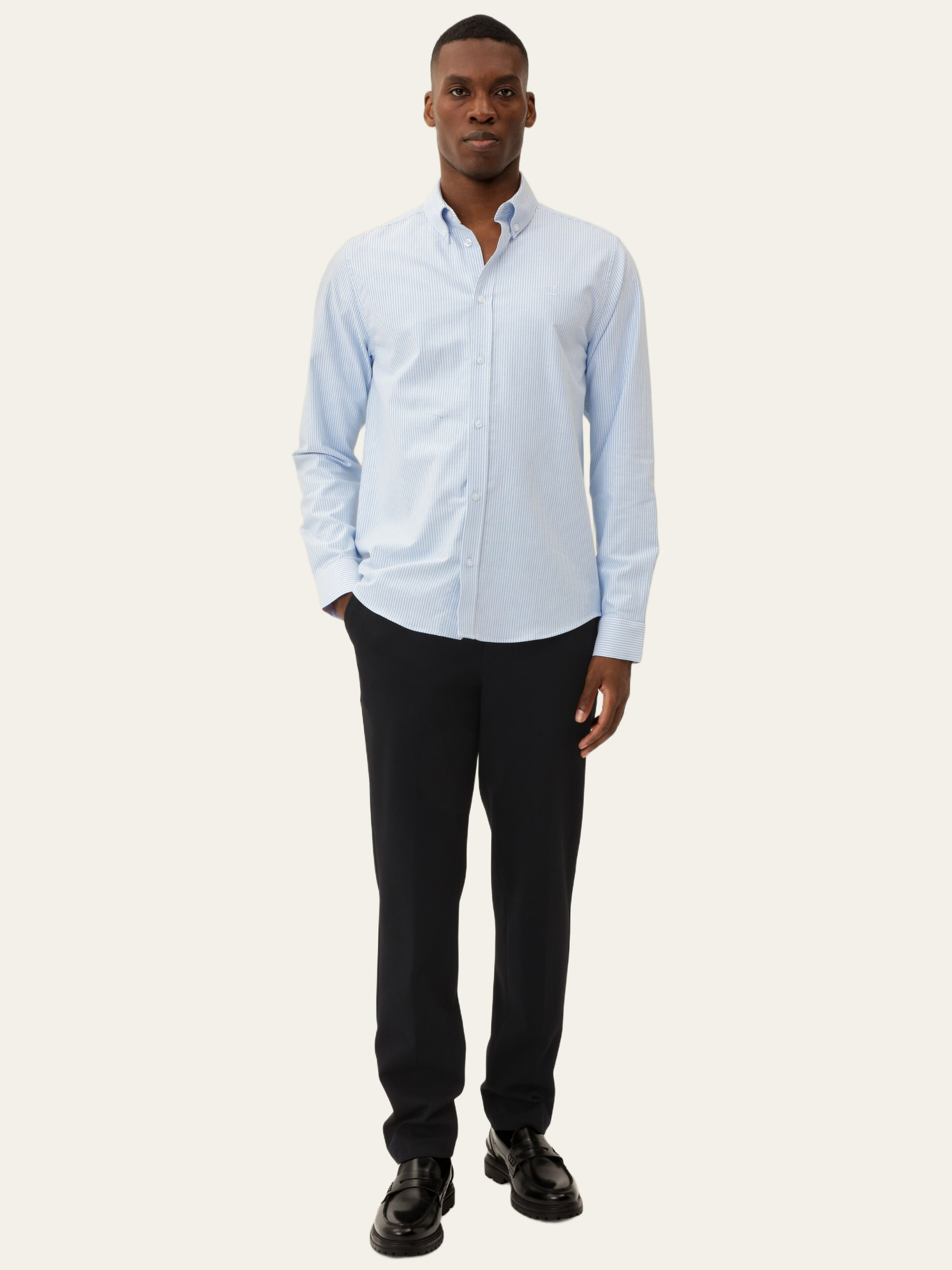Les Deux Konrad Oxford Shirt - Light Blue/White