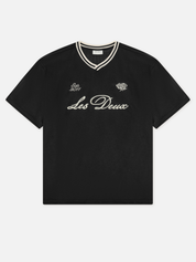 Les Deux Mesh T-Shirt Tap Shoe Black White Lettering Lightweight Summer Layer Sportswear Style for Men Men’s Tops for Men Athens GA Georgia Kempt Menswear Store Near Me