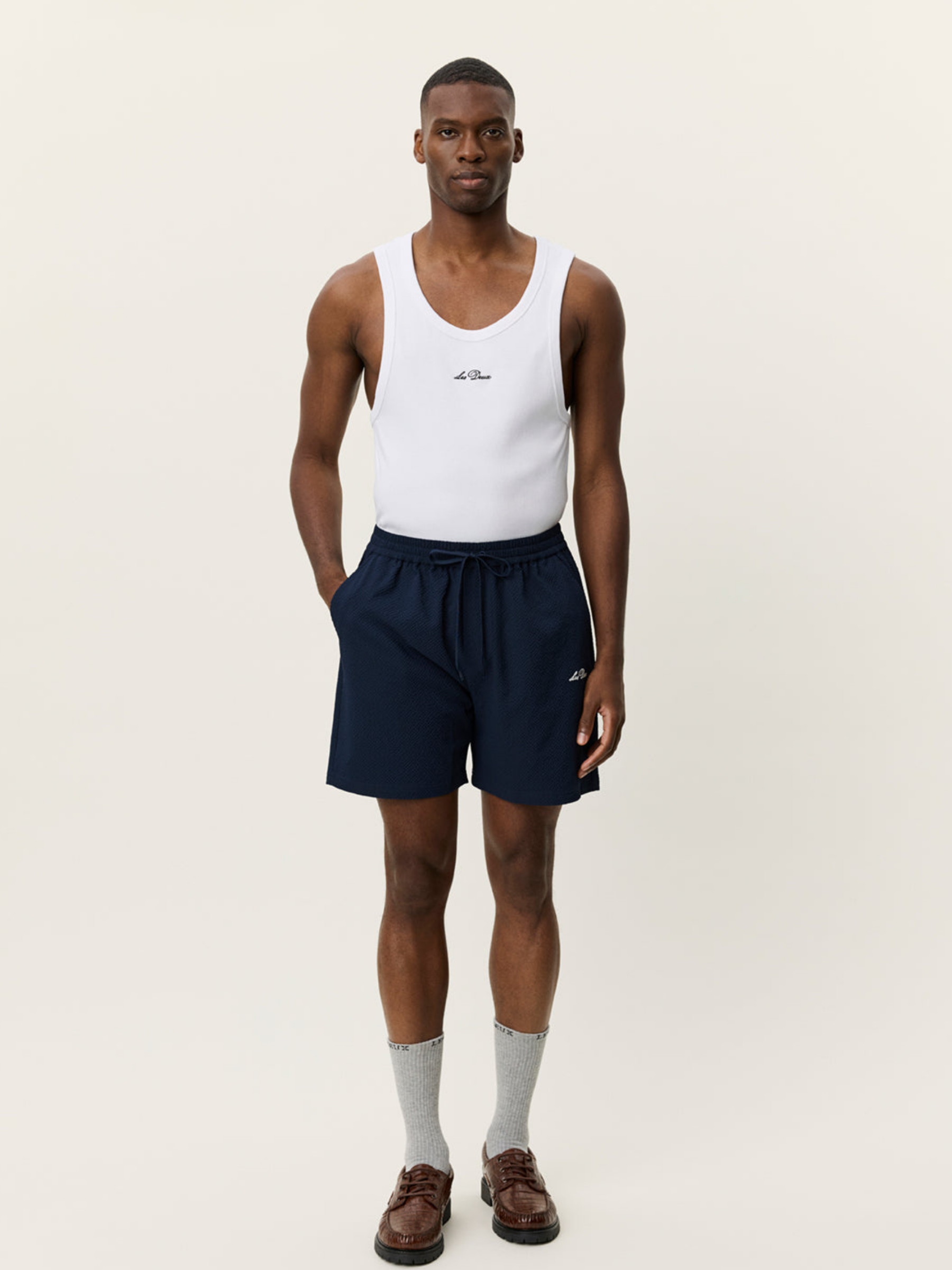 Les Deux Stan Seersucker Swim Shorts