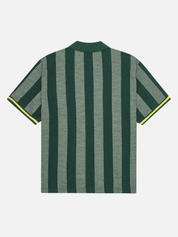 Les Deux Stripe Jacquard Football Jersey Pine Green Yellow Sporty Men’s Tops Lightweight Men’s Shirts for Men Athens GA Georgia Kempt Menswear Store Near Me
