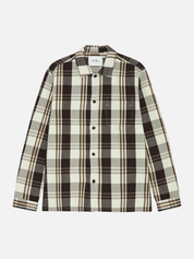 Les Deux Structured Check Overshirt Dark Sand - flat