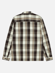 Les Deux Structured Check Overshirt Dark Sand - flat back