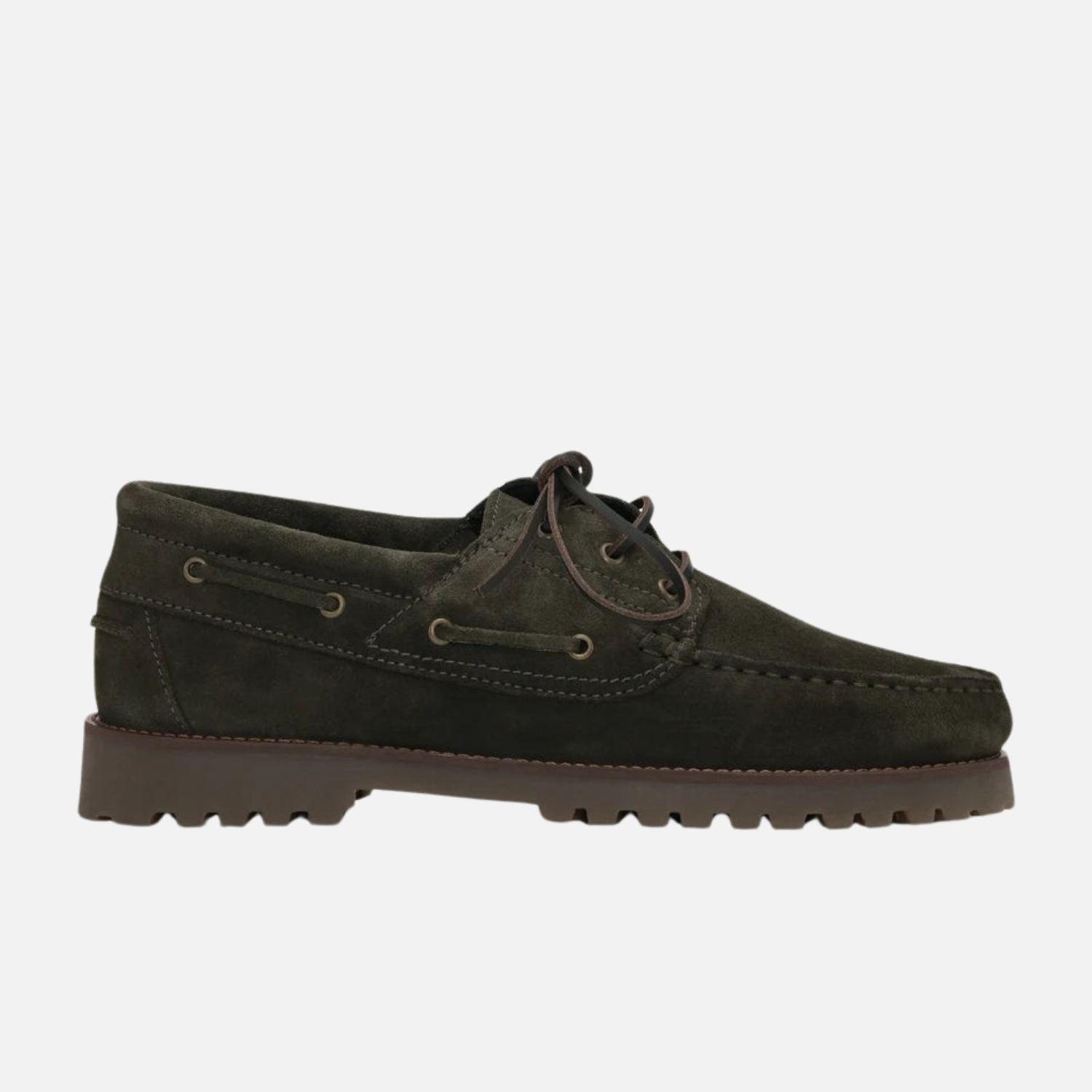 Les Deux Suede Boatshoe Rosin Green Men’s Shoes - Side