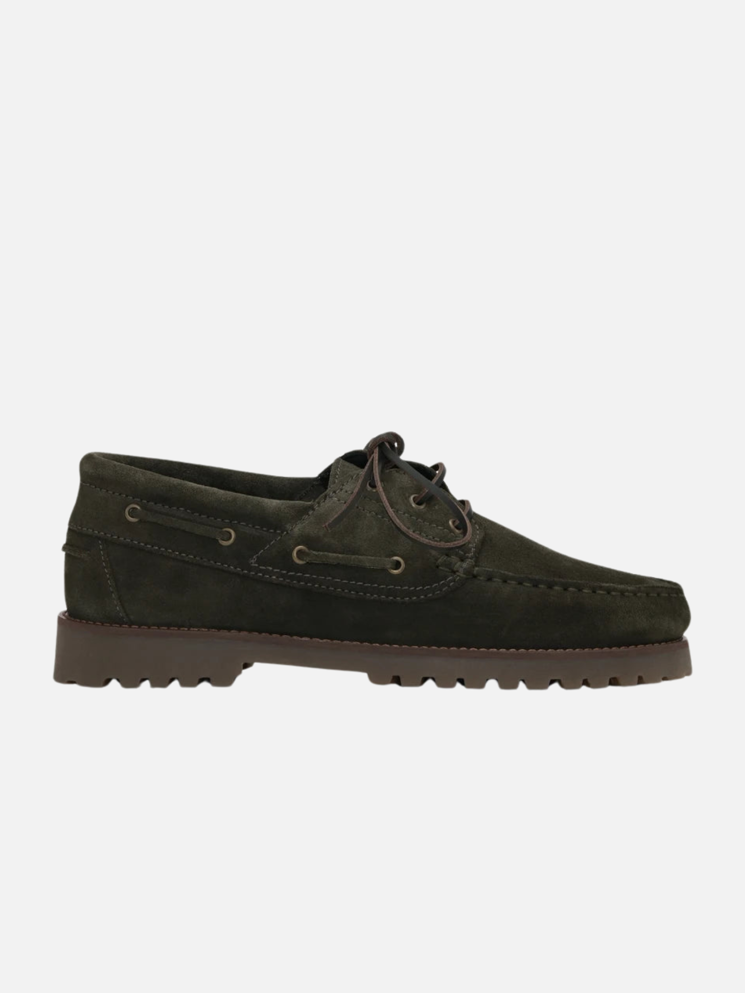 Les Deux Suede Boatshoe Rosin Green Men’s Shoes - Side