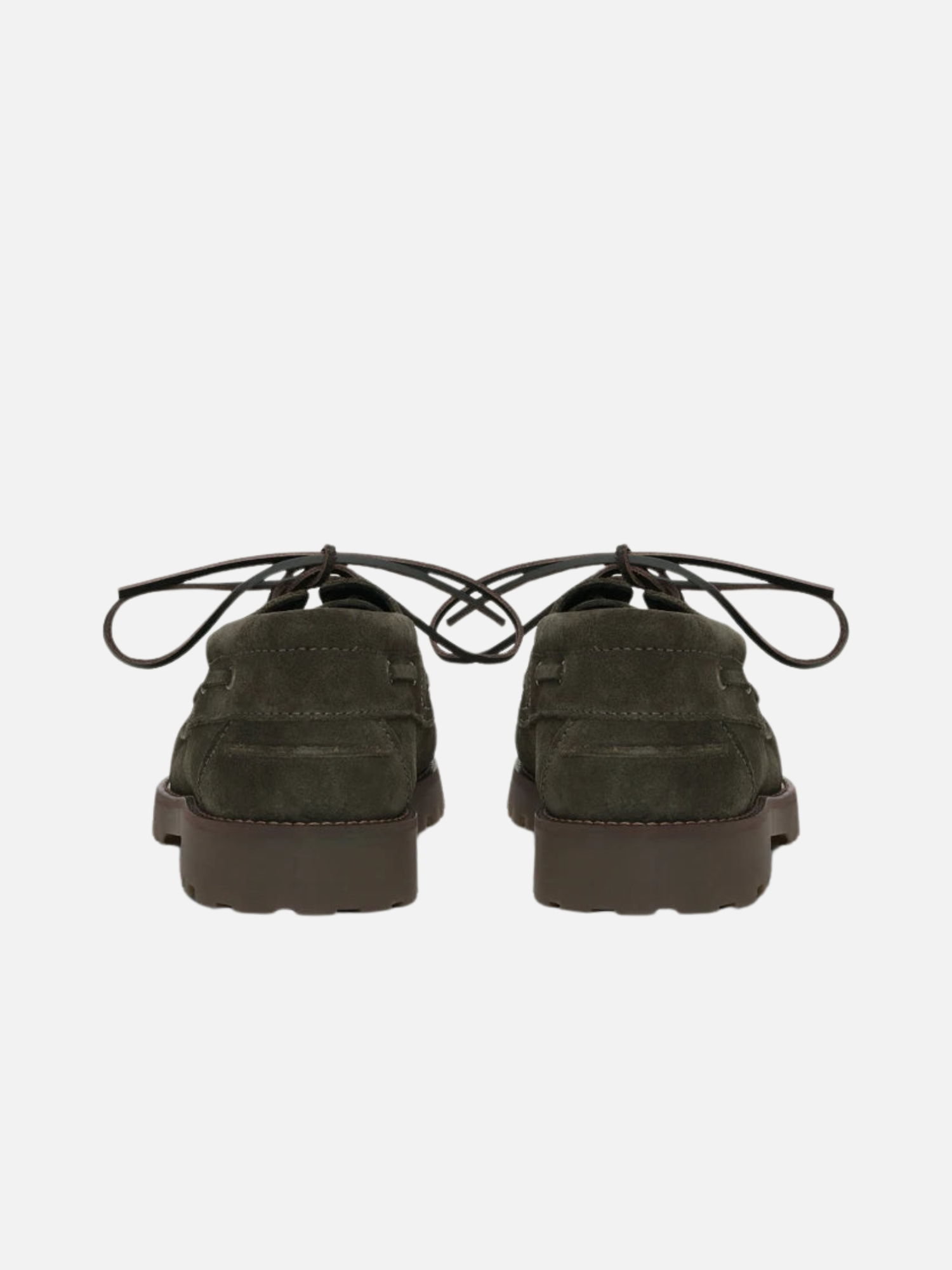 Les Deux Suede Boatshoe Rosin Green Men’s Shoes - back