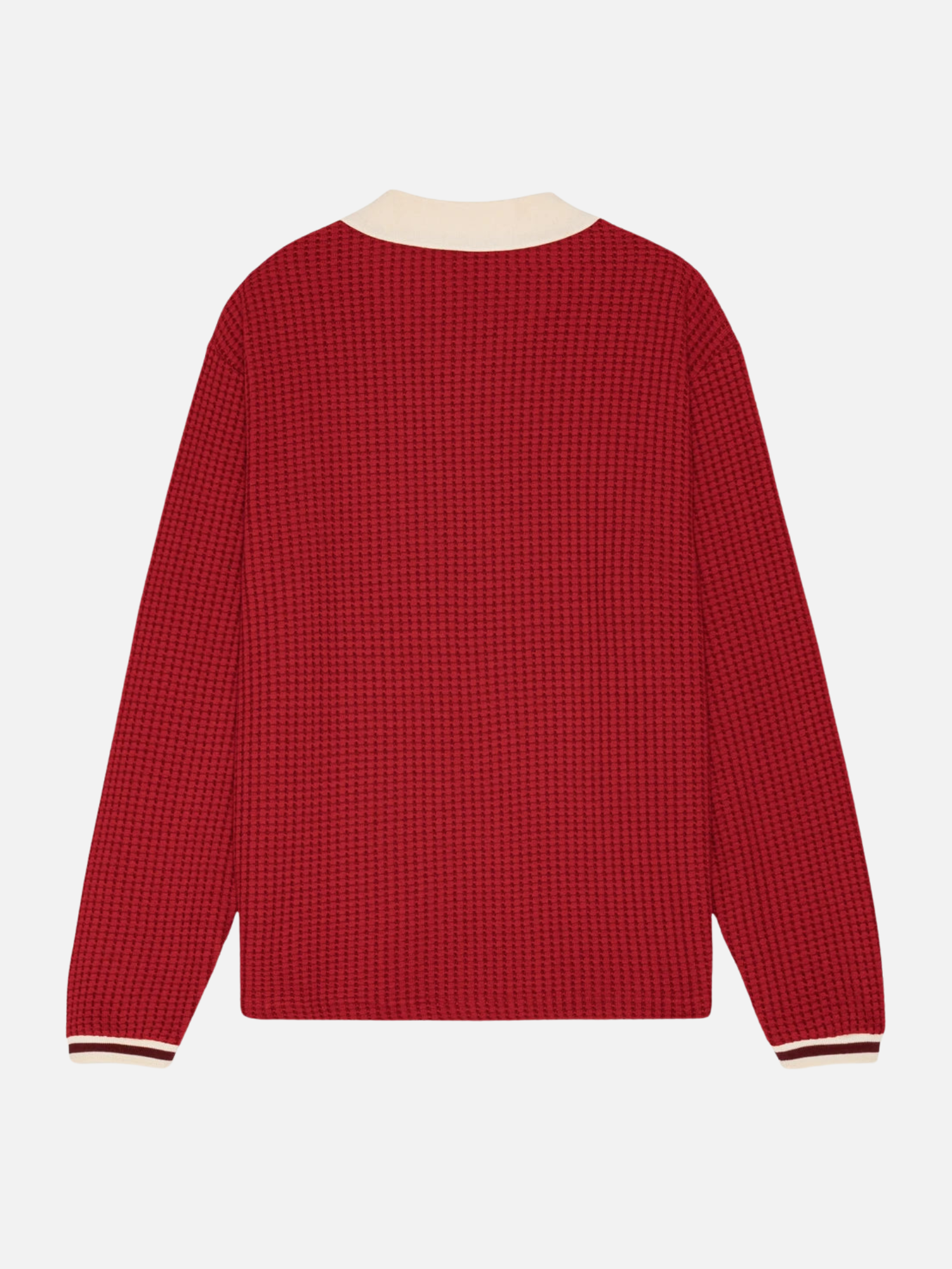 Les Deux Waffle LS Football Jersey Samba Red Top - back flat
