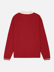 Les Deux Waffle LS Football Jersey Samba Red Top - back flat