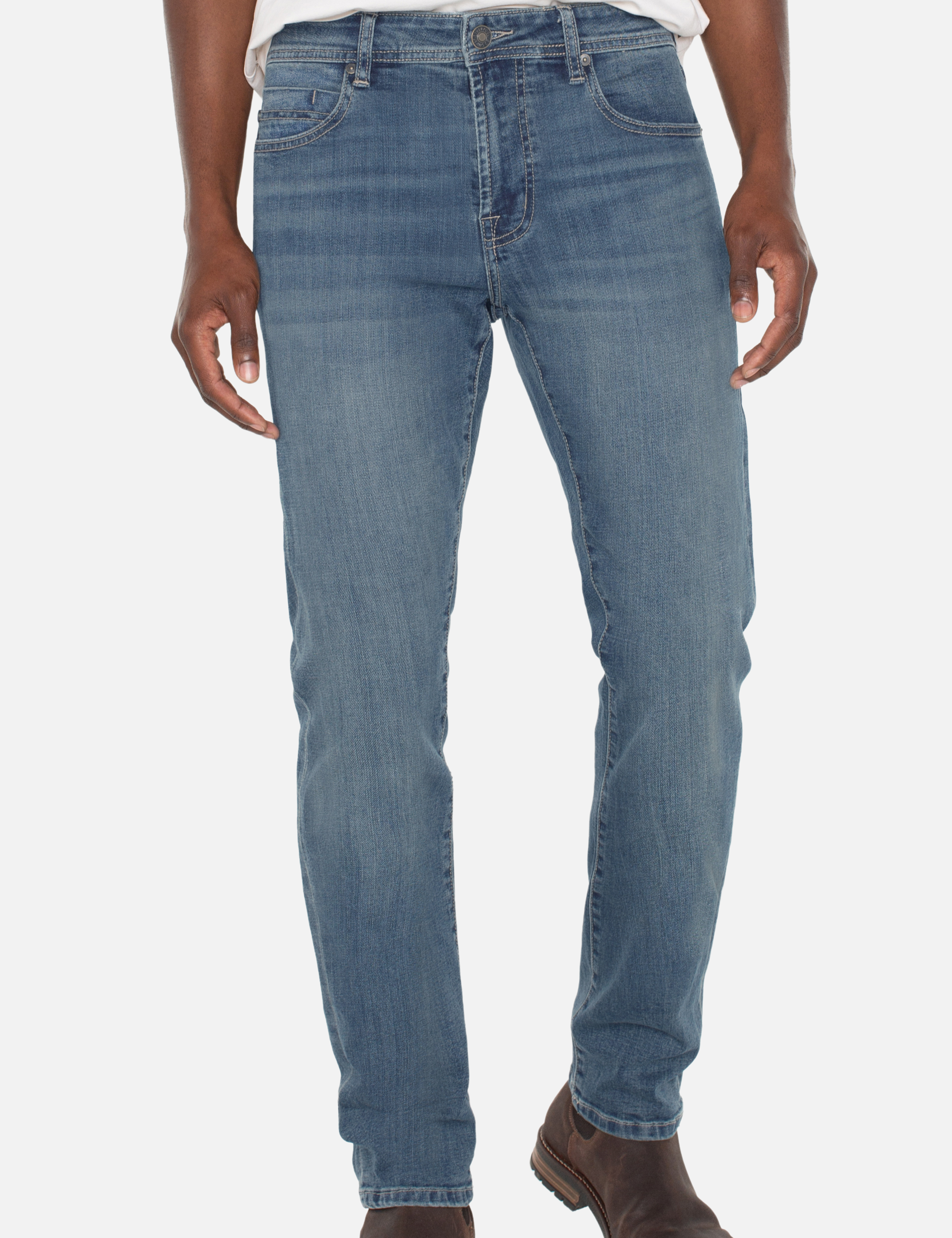 Liverpool Kingston Modern Straight Rialto Blue Denim Men’s Jeans Bottoms Slim Fit Kempt Athens Menswear Store