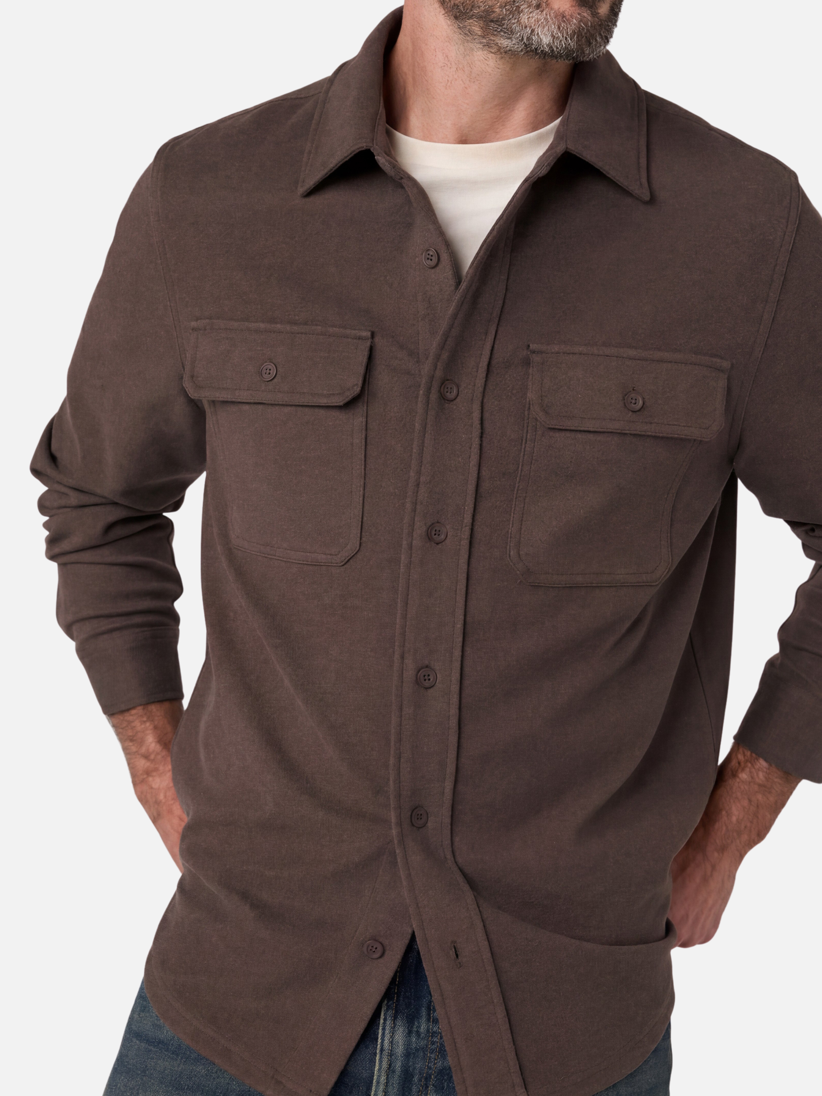 Liverpool Henderson Knit Button Up - Deep Earth